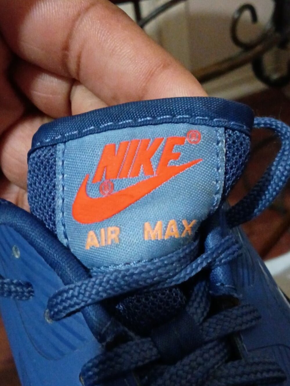Nike Air Max 90 Ultra Essential Shoes Women Size 6 724981-400 Blue Orange - Picture 5 of 13